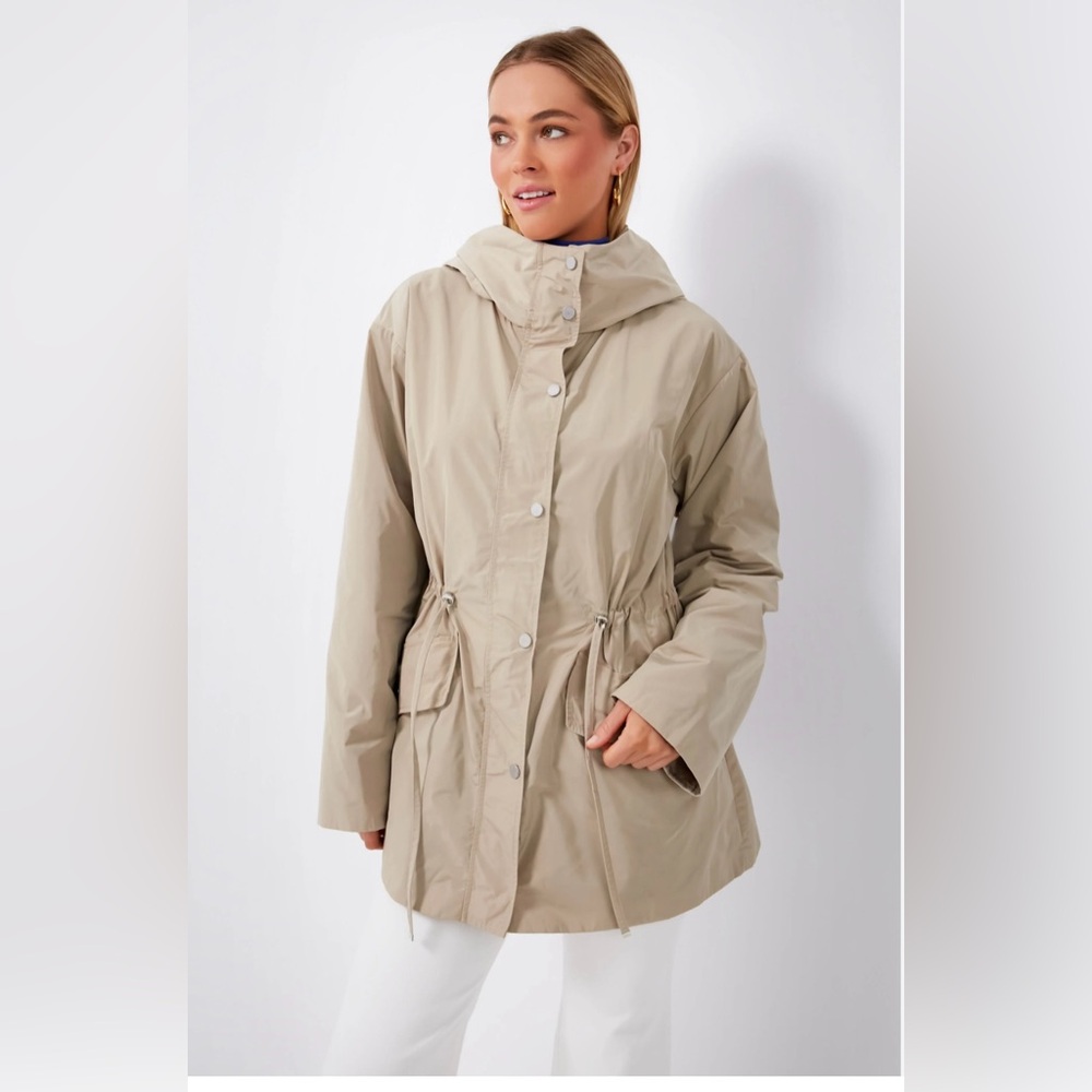 Barbour Tan Hooded Trench Coat